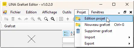 menu Edition projet